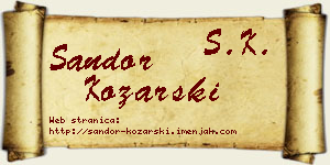 Šandor Kozarski vizit kartica
